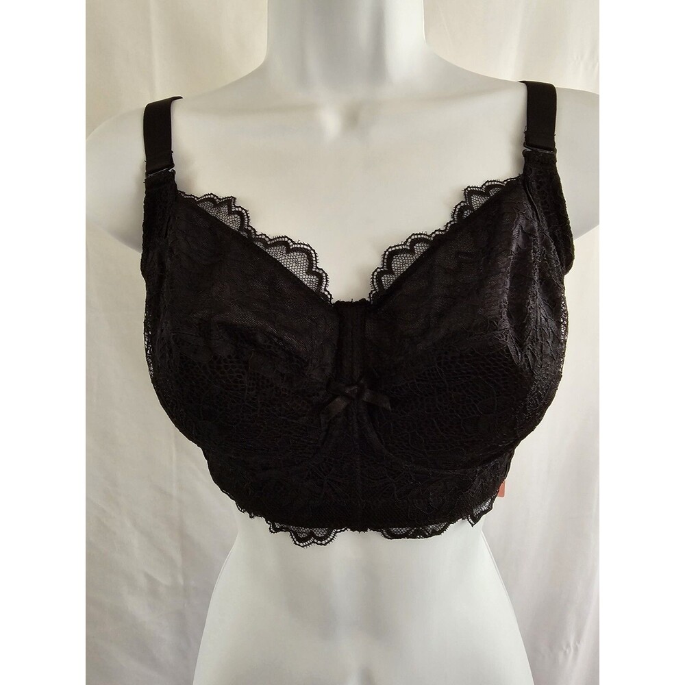 Baetty Bra Womens Black Wirefree Bralette Size 32DDD